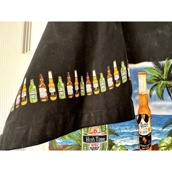 Hawaiian shirt Pacific Legend XL beer bottles palm trees made in Hawaii black - Picture 3 of 16